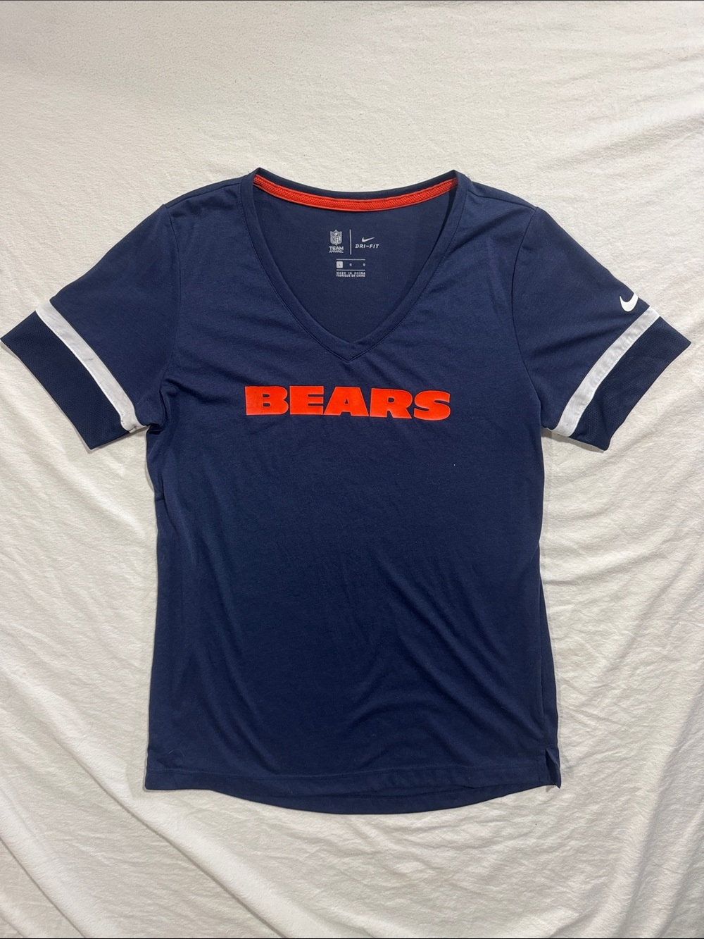 Nike NFL Chicago Bears Dri-FIT V-Neck Short Sleeve T-Shirt Navy - Size L